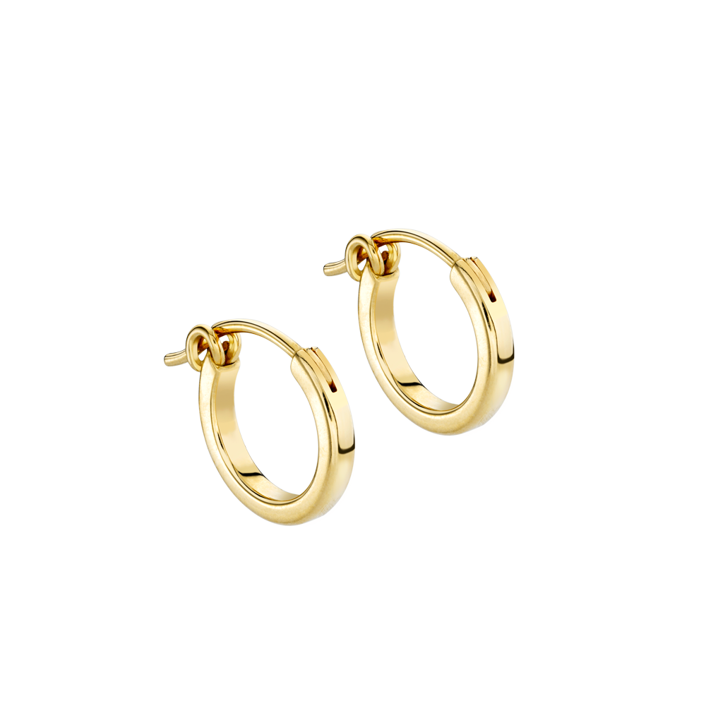 Solid gold 2025 hoop earrings 18k