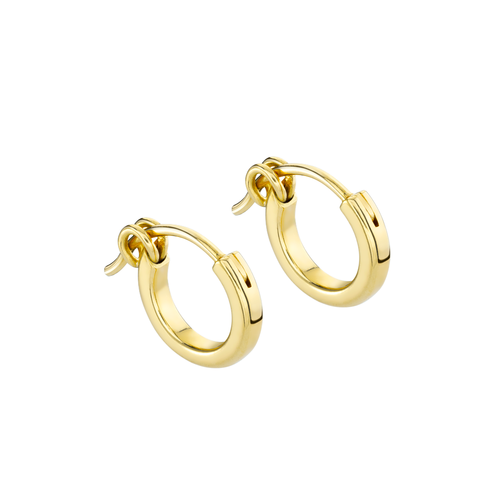Small hoops 18k gold by Solange Azagury-Partidge angled view