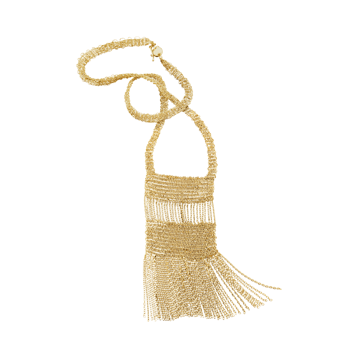 Woven Chain Fringe Necklace in 18 karat yellow gold by Solange Azagury-Partridge