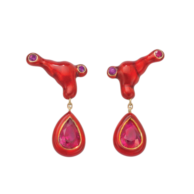 Long red 2025 earrings uk