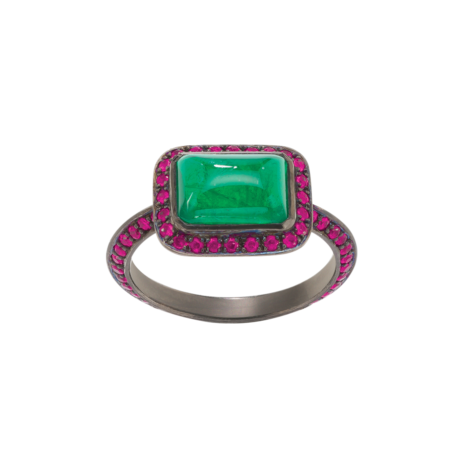 Sugar Loaf Emerald Ring