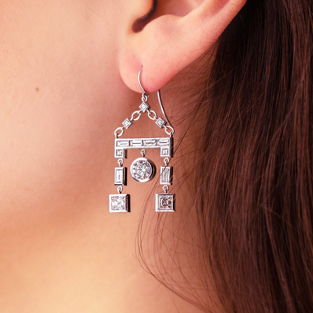 Cleopatra Diamond and 18 karat god earrings by Solange Azagury-Patridge