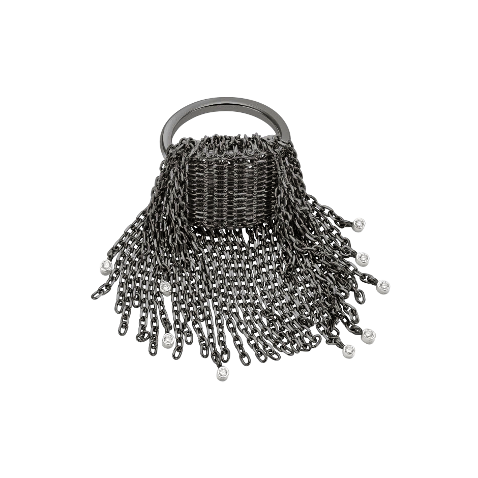 Fringe Ring 18K Blackened White Gold and Diamonds by Solange Azagury-Partridge