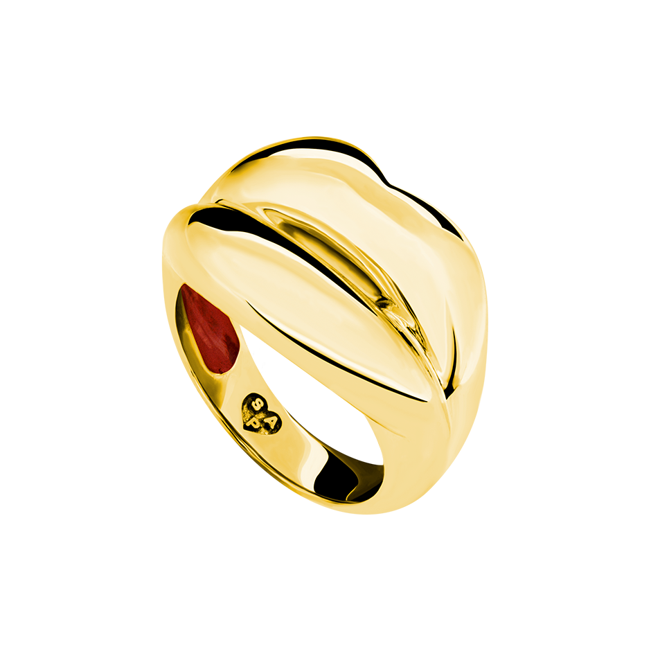 Gold Hotlips lip shaped ring Solange Azagury-Partridge Side viewHotlips Lip Shaped 18 Karat Gold Ring by Solange Azagury-Partridge side view