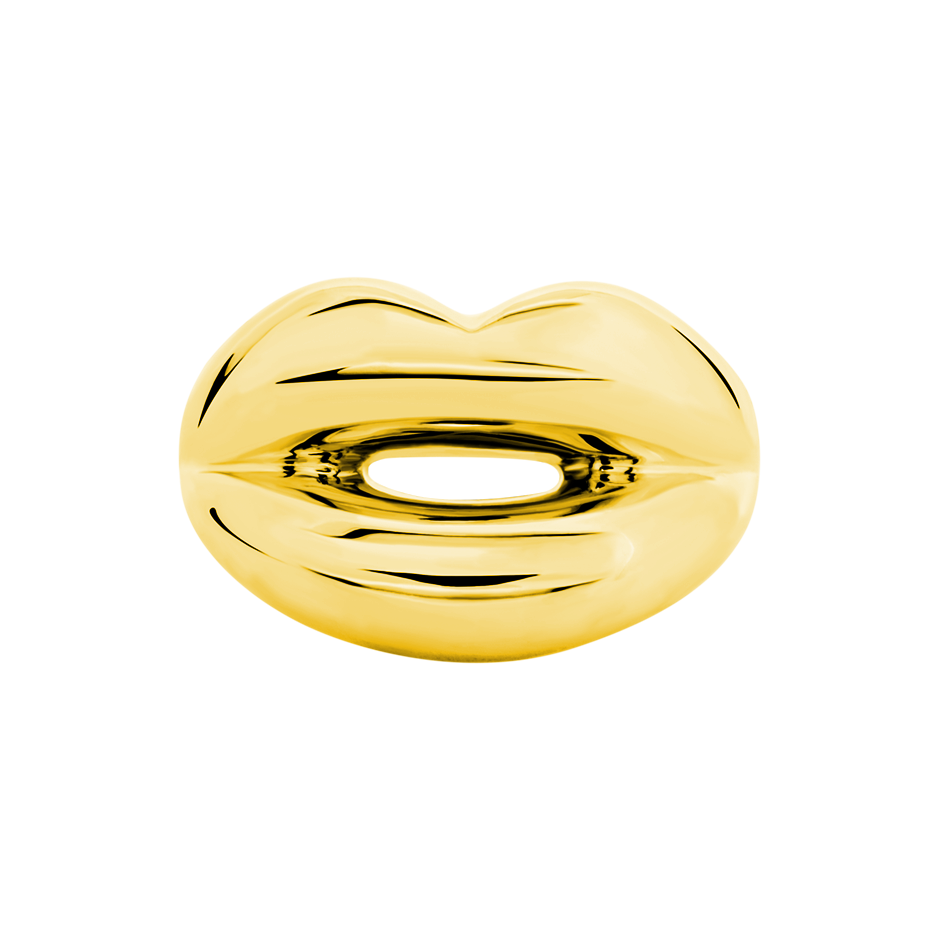 Hotlips lip shaped ring 18 karat gold Solange Azagury-Partridge front view