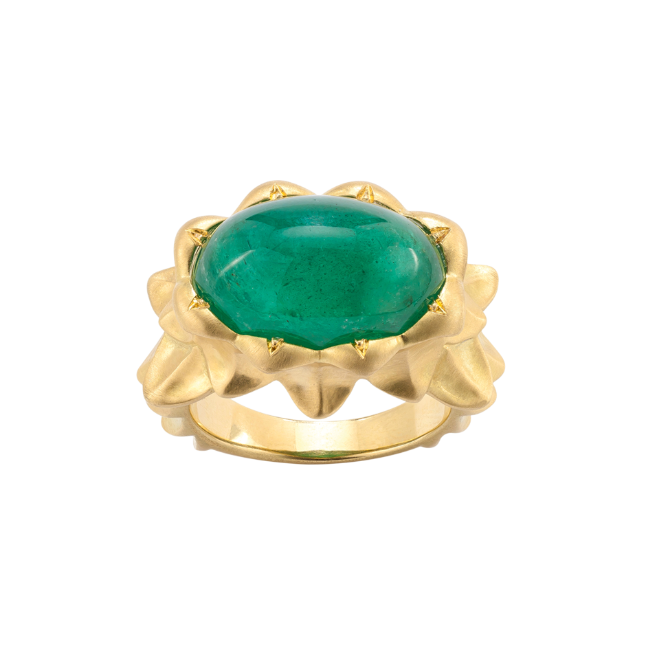 Lotus Emerald Ring