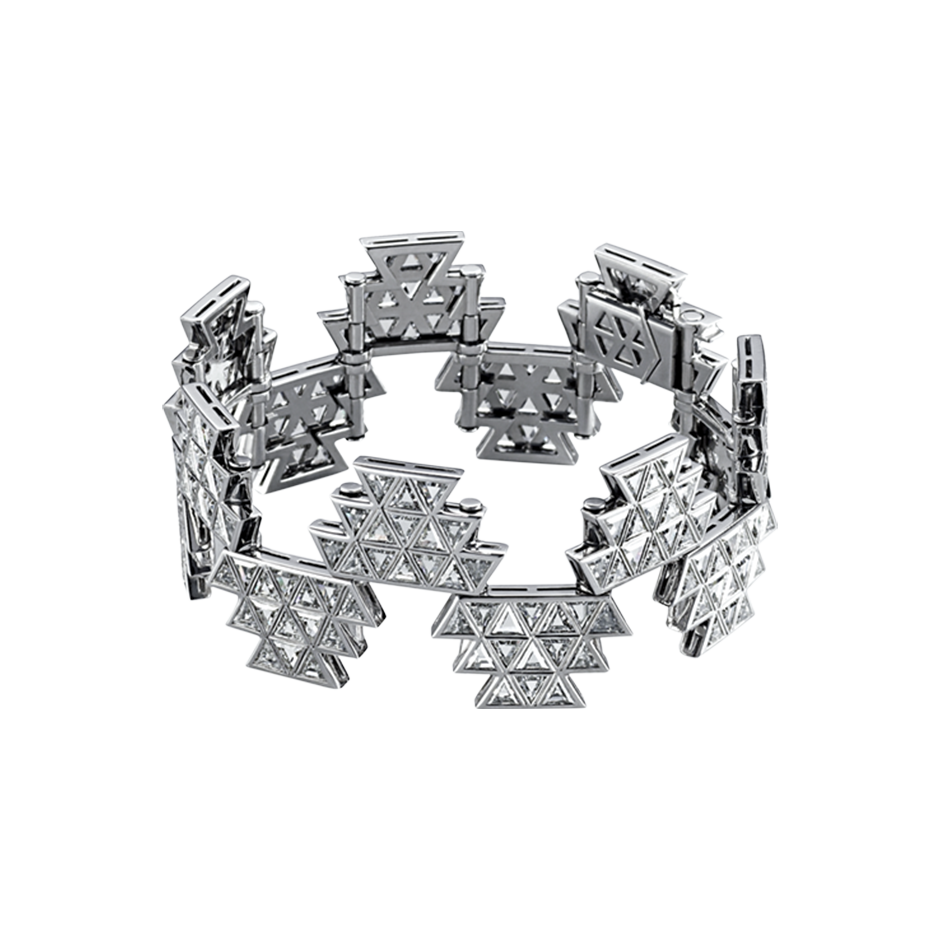 Mathemagical Bracelet made from Triangle Diamonds in 18 karat White Gold by Solange Azagury-Partridge