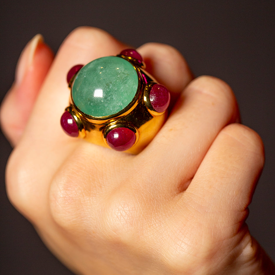 Popes Emerald Ruby Ring