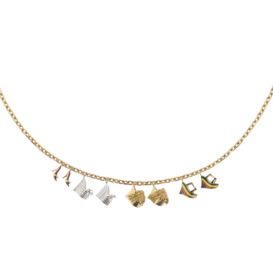 Secret Garden Metamorphosis Jewellery Art Object Necklace with Pendants Gold Diamonds Enamel by Solange Azagury-Partridge