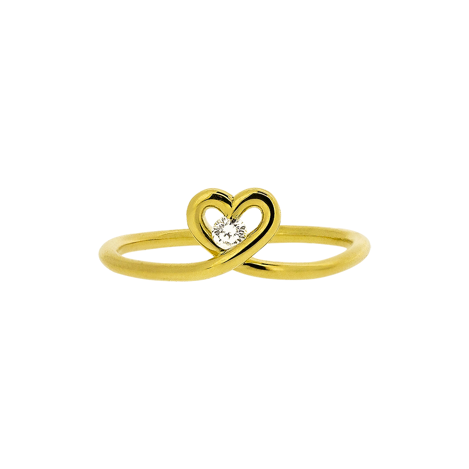 Cute Little Heart Diamond Ring