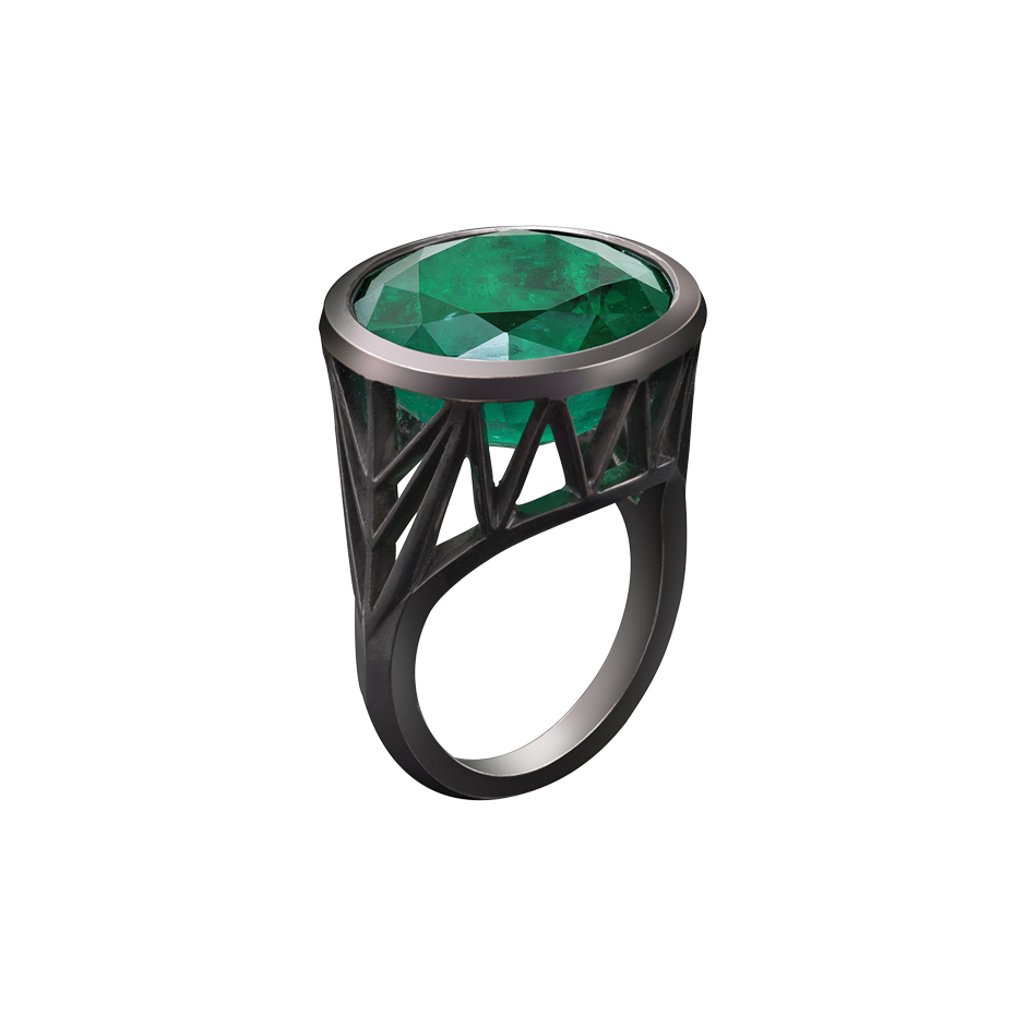 Rock Emerald Ring